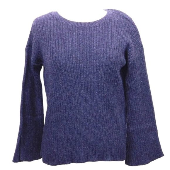 American Eagle Purple Split Back Bell Sleeve Oversized Sweater - Picture 1 of 9